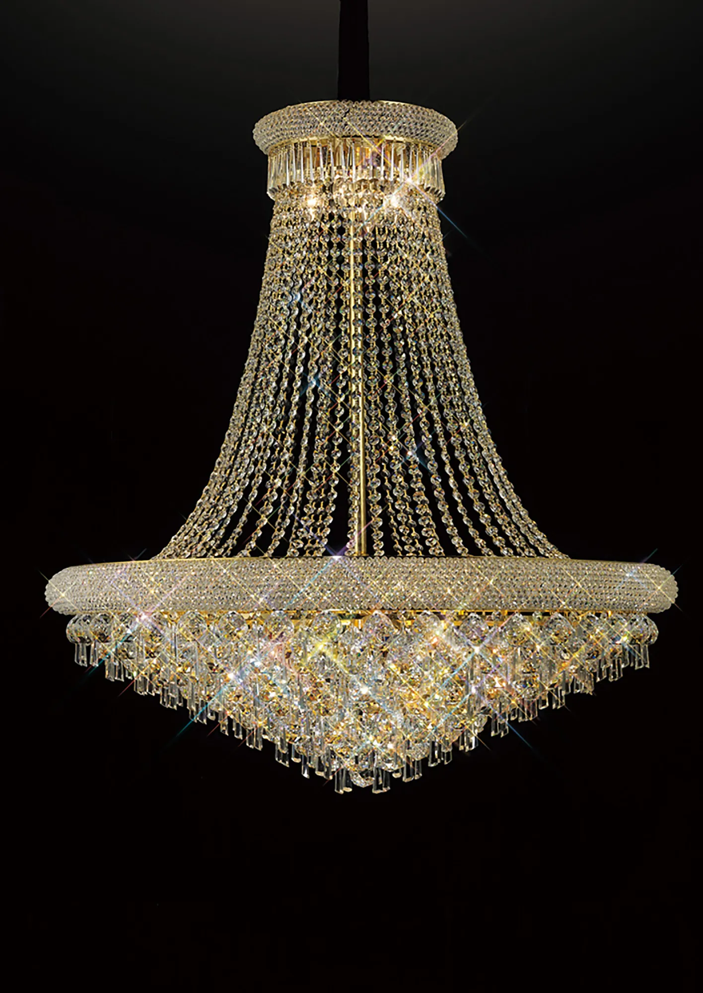 Alexandra Crystal Chandelier 18 Light (27kg) Gold IL32112  Diyas Alexandra Gold